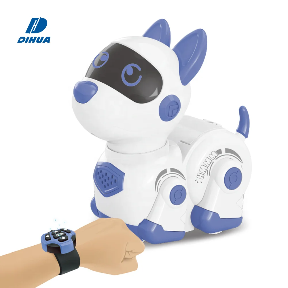 Мультяшный собака Робот часы дистанционное управление Программирование игрушки дети робот игрушка интеллектуальная с подсветкой и
