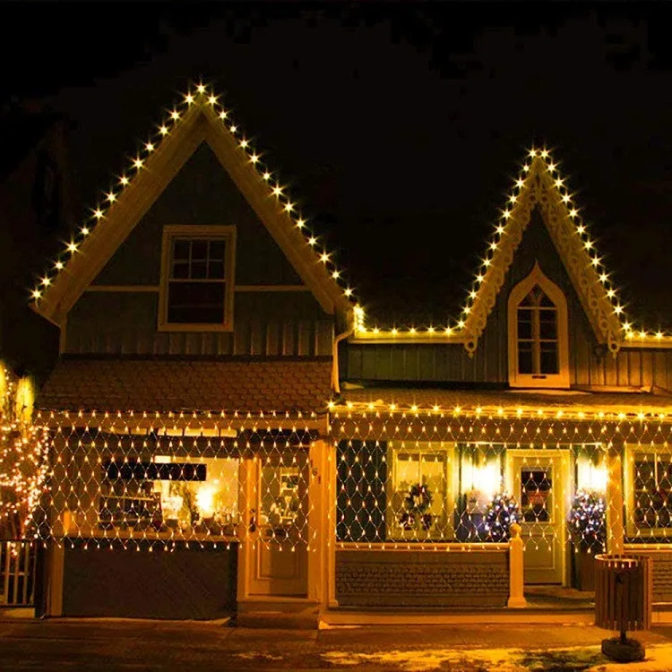 3*2M led string lights outdoor fishing net lights scenic lawn hotel wedding decorative lighting for holiday