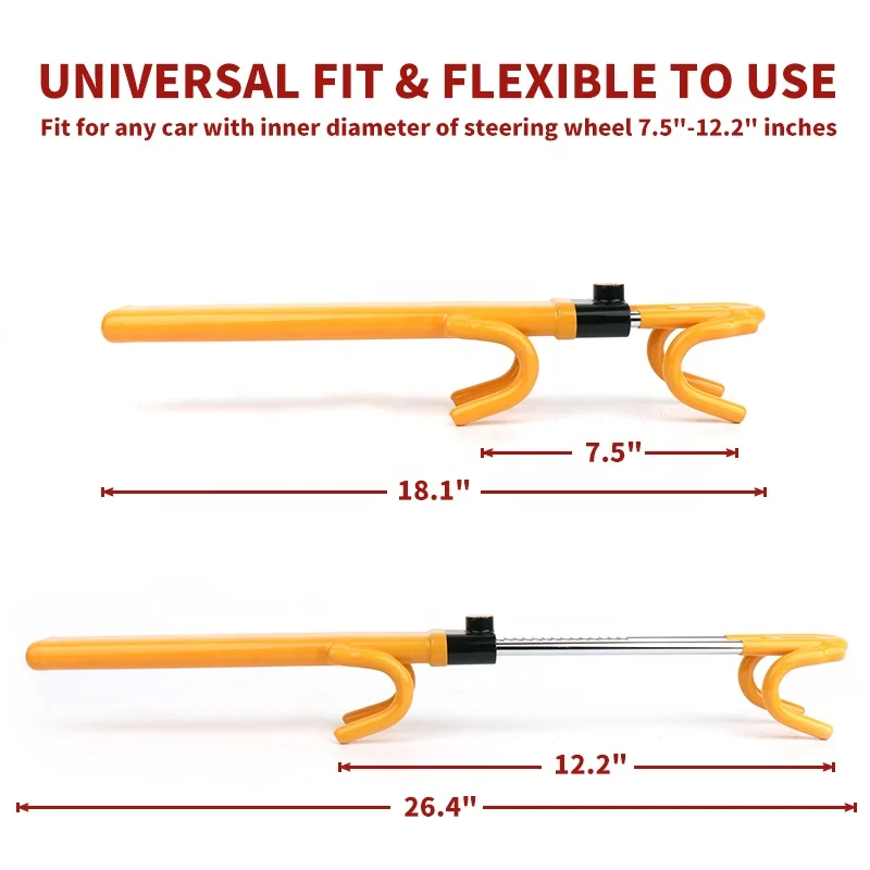 Steering wheel lock with two tube structure computer keys more safe