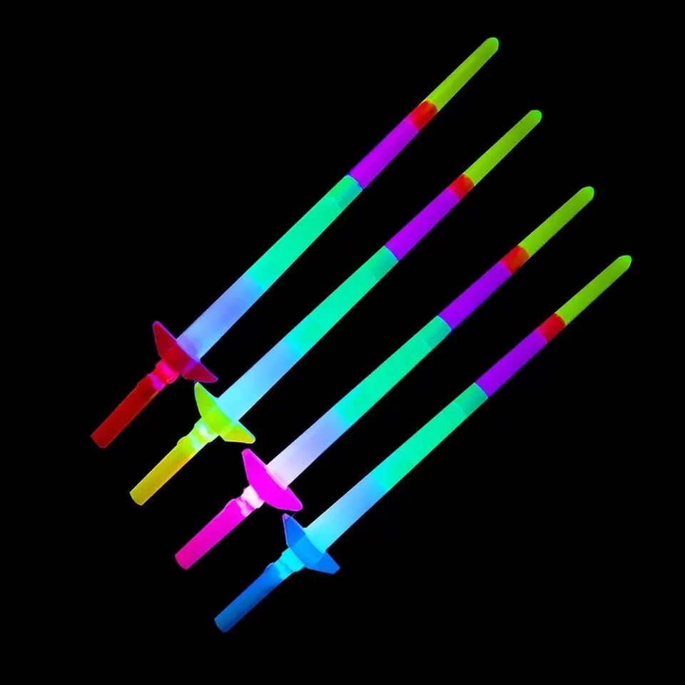 Hot selling four-section LED flash light sword retractable stick concert party children toys
