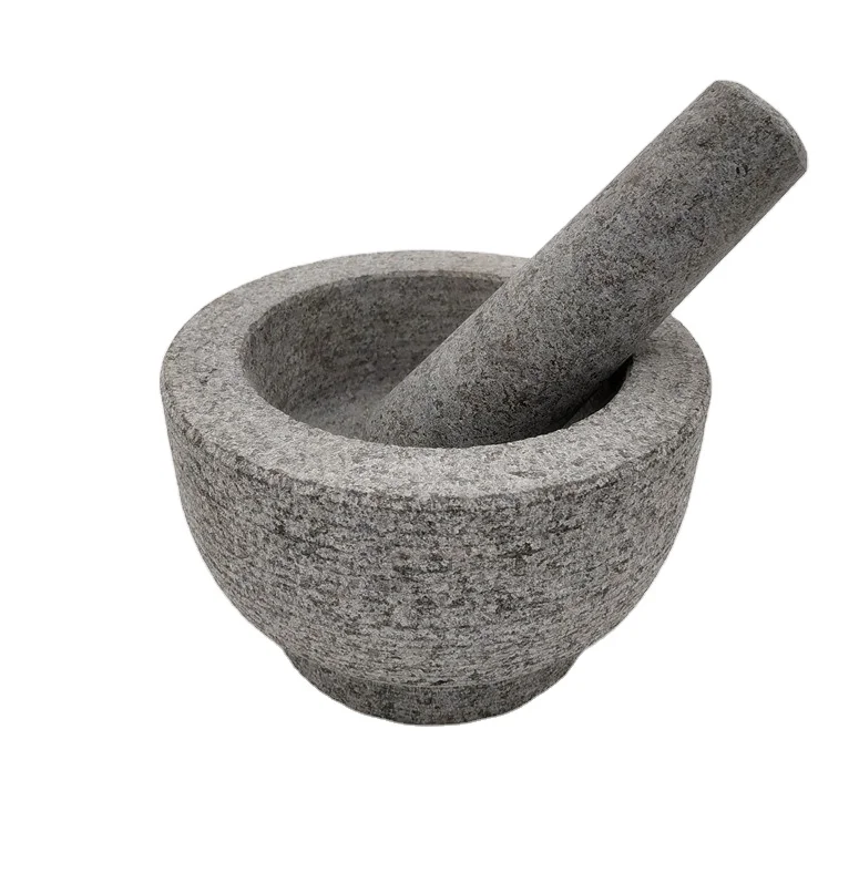 Mortar and Pestle set Amazon top seller natural Stone Unpolished herb & Spice Tools Granite Mortar and Pestle set