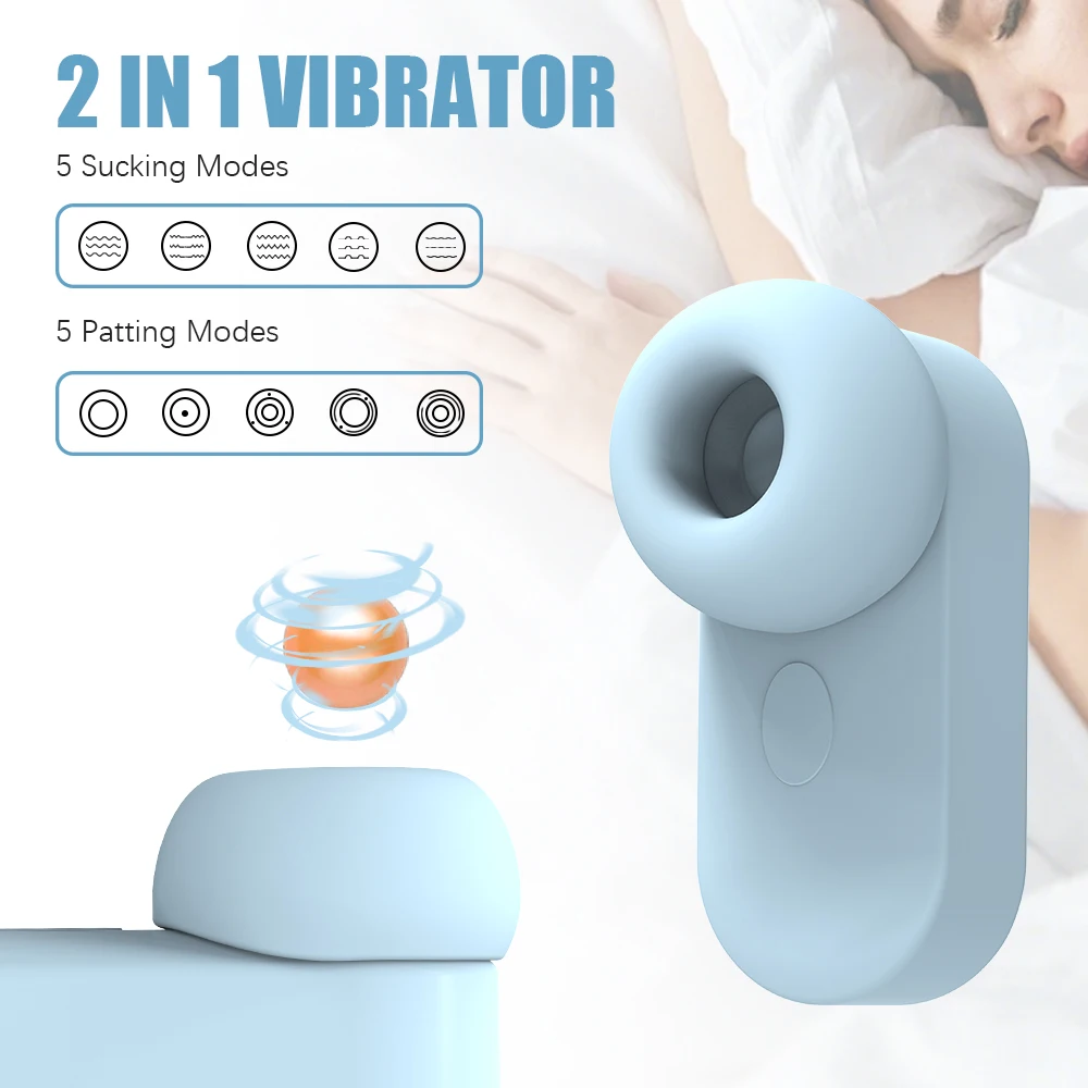Factory Direct Selling Headphone Shape Vibrator 5 Frequency Sucking 5 Frequency Vibration IPX7 Hidden Sensual Vibrator