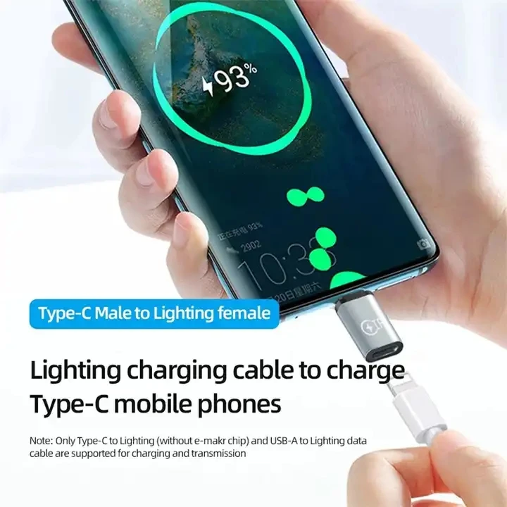 Mobile Phone Adapter USB 8 pin to USB C Charging Data Cable Converter For iPhone 12 11 Xiaomi Android Tablet Converter