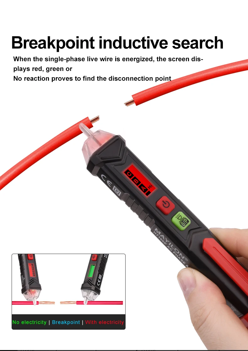 MAYILON  Ht100p Phase Non Contact Voltage Tester With Lcd Display Ac12v To 1000v Buy Phase Non Contact Detector