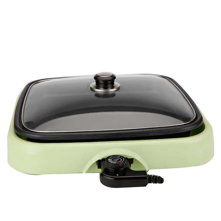 1500 Вт полностью стеклянная крышка Электрический гриль/электрическая Пицца/электрическая сковорода для пиццы