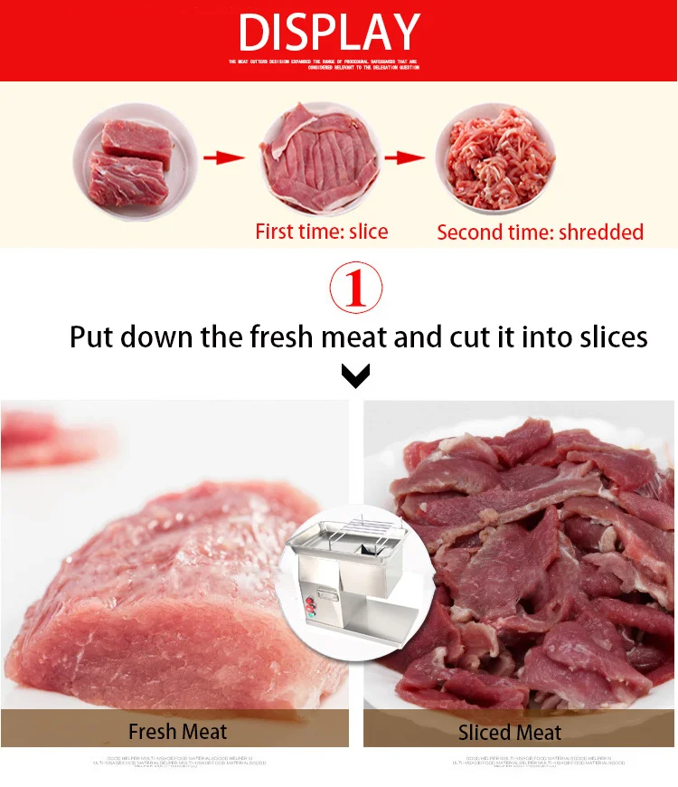 Custom cheap reusable 304 stainless steel Meat cutter Application Meat processing equipment