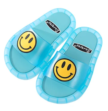 Children kids light up slippers LED Flash Light Outdoor Luminescent Smiling Face Flower Slippers