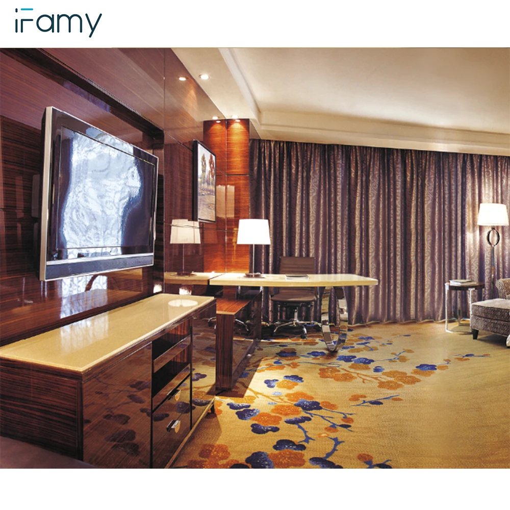 
New Project Solid Wood cheap bed hotel bedroom set for 5 Stars Hotel 