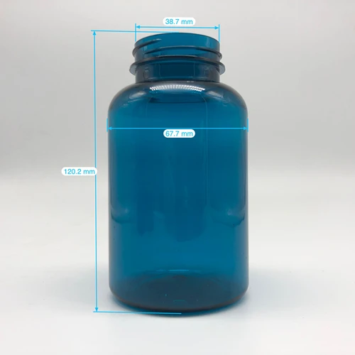 Wholesale GMP manufacture supply 150ml 200ml blue dark amber  Capsule pill Medicine use  PET Pharma Plastic Bottle wtih flip top