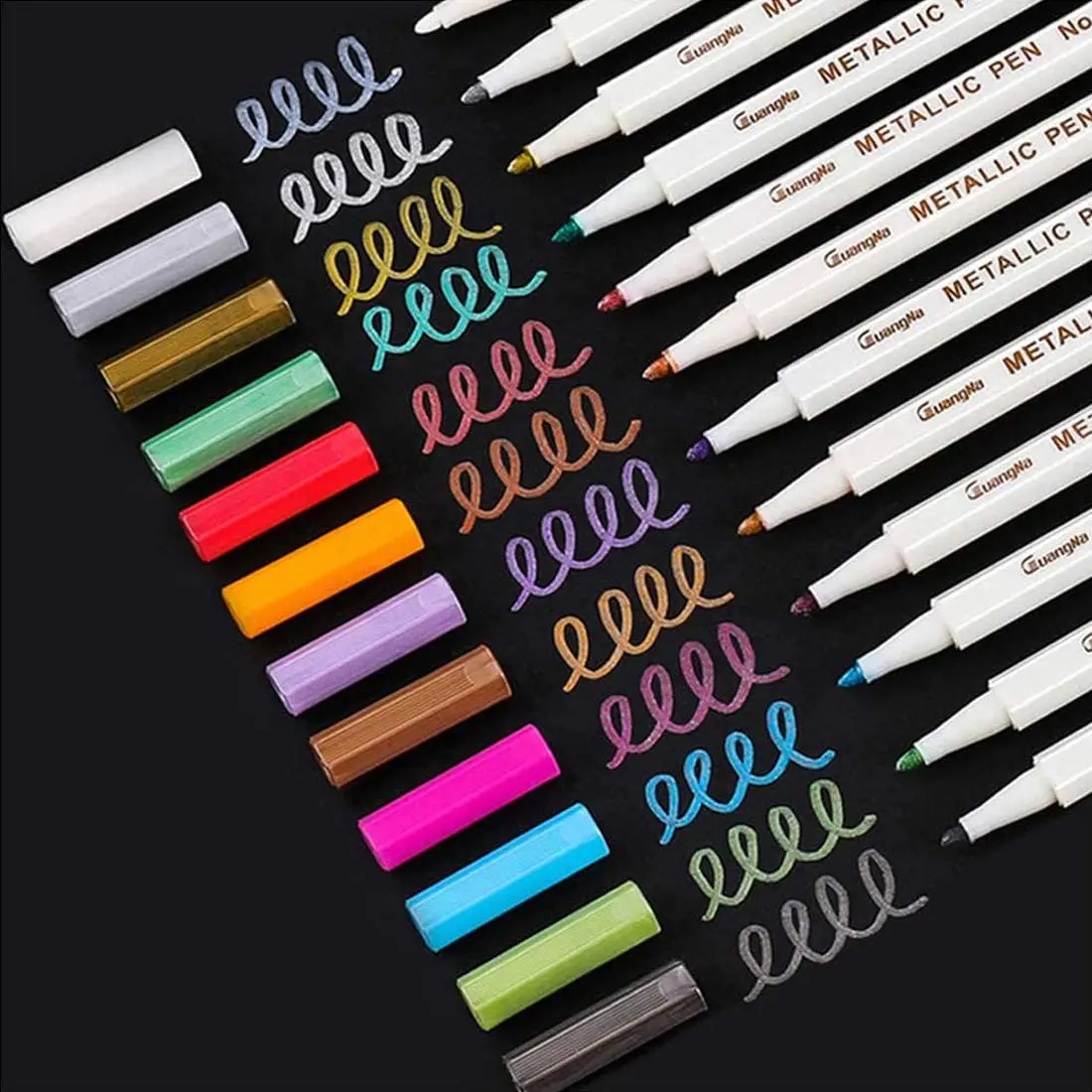
12 color Calligraphy Painting Scrapbook DIY Gift Photo Album Rock Painting Card Making Metal Ceramics Metallic Marker Pens Pen 