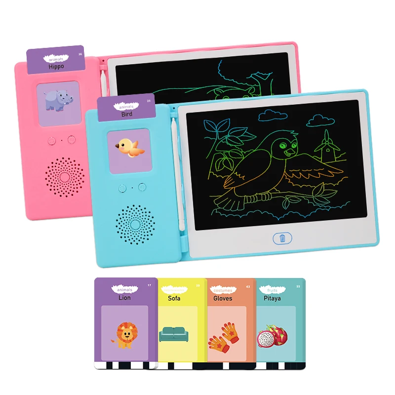 educational flash card for kids toddlers toy flash card reader with 8.5 inch digital writing pads