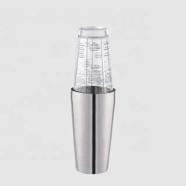 
Factory Direct 700ml stainless steel boston shaker branded 
