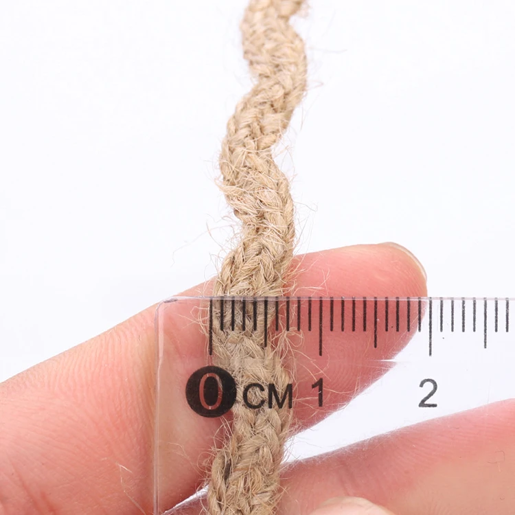 Factory Wholesale 5M Hessian Jute Burlap Braided String Tape Ribbon Rope Rustic Wedding Craft