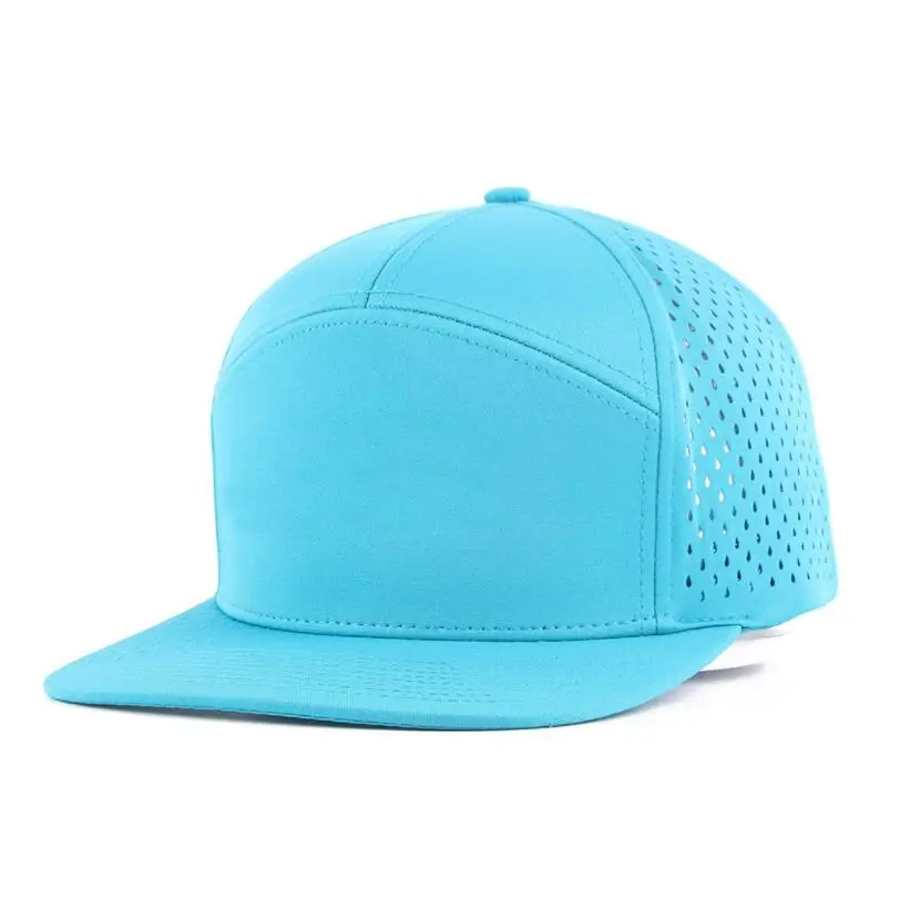 Custom Logo Blank Quick Dry Breathable Sports Running Baseball Cap 5 Panel Perforated Snapback Hat