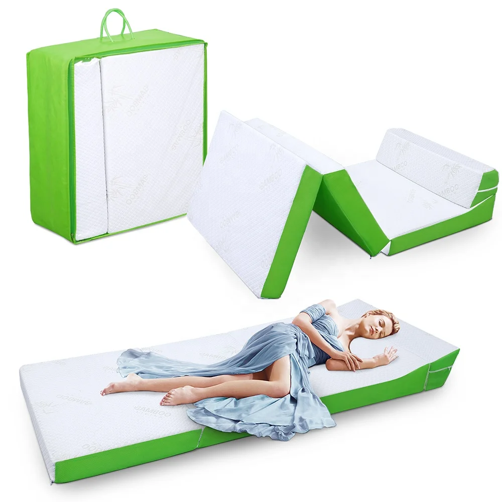 Factory Wholesale Foldable 4 Inch Foam Camping Bed for Adults & Kids Folding Portable Bed Mattress Topper
