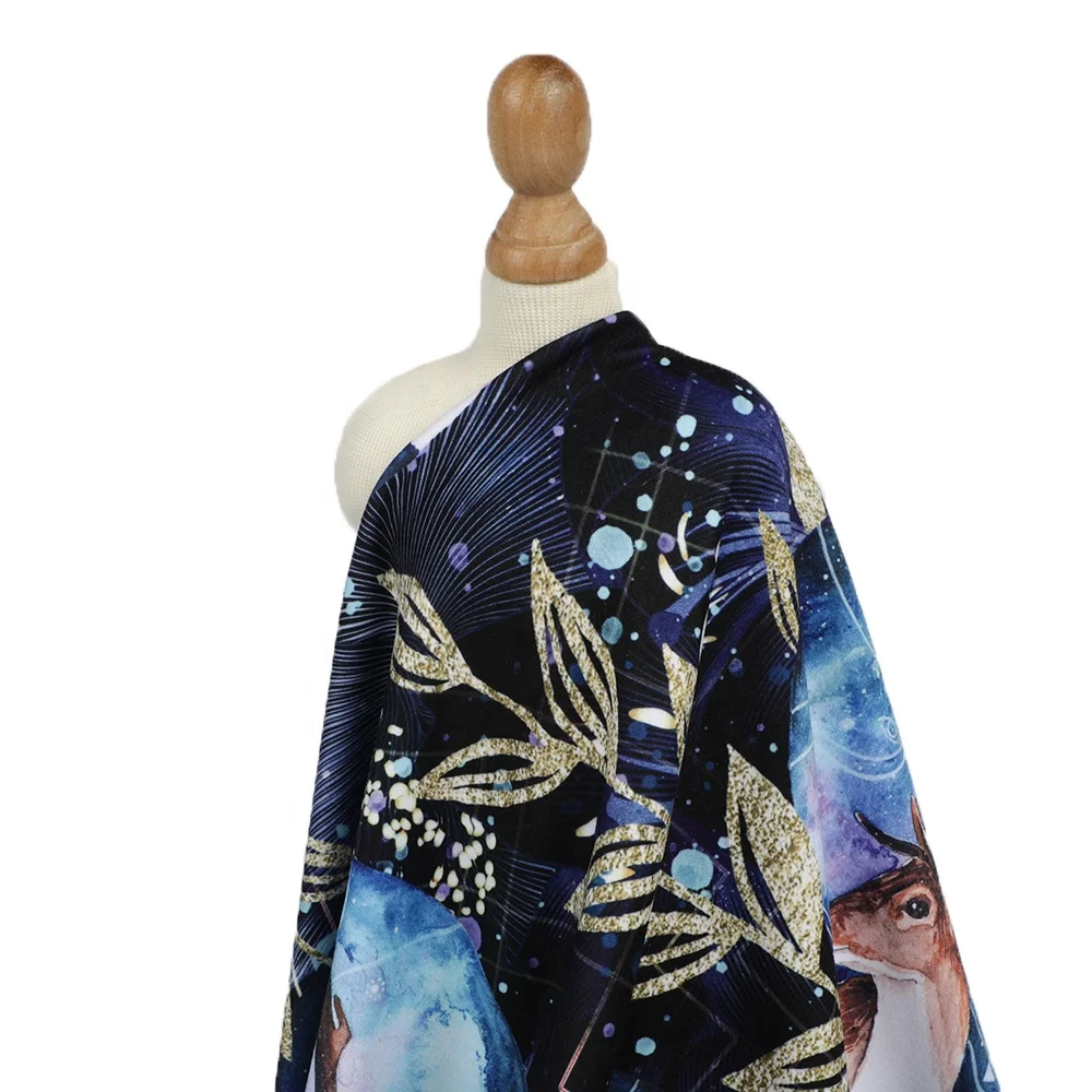 No MOQ double side brushed Polyester spandex printed DBP fabric