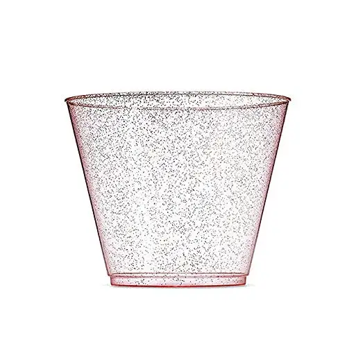 Rose Gold Powder Clear Plastic Cups