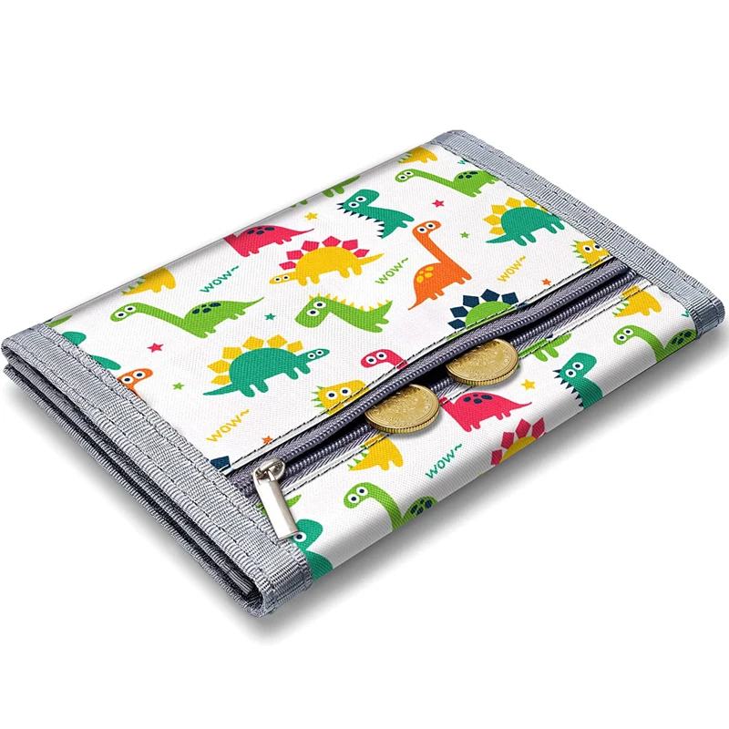Wholesale Custom LOGO Cute Cartoon Mini Zipper Coin Purse Card Holder Unicorn Dinosaur Kids Wallets