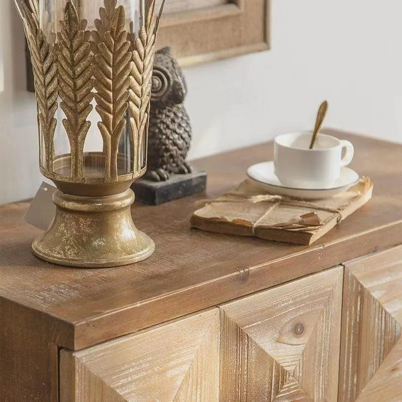 French vintage entryway cabinet with iron leg decorative carved cabinet for the living room solid wood sofa side cabinet