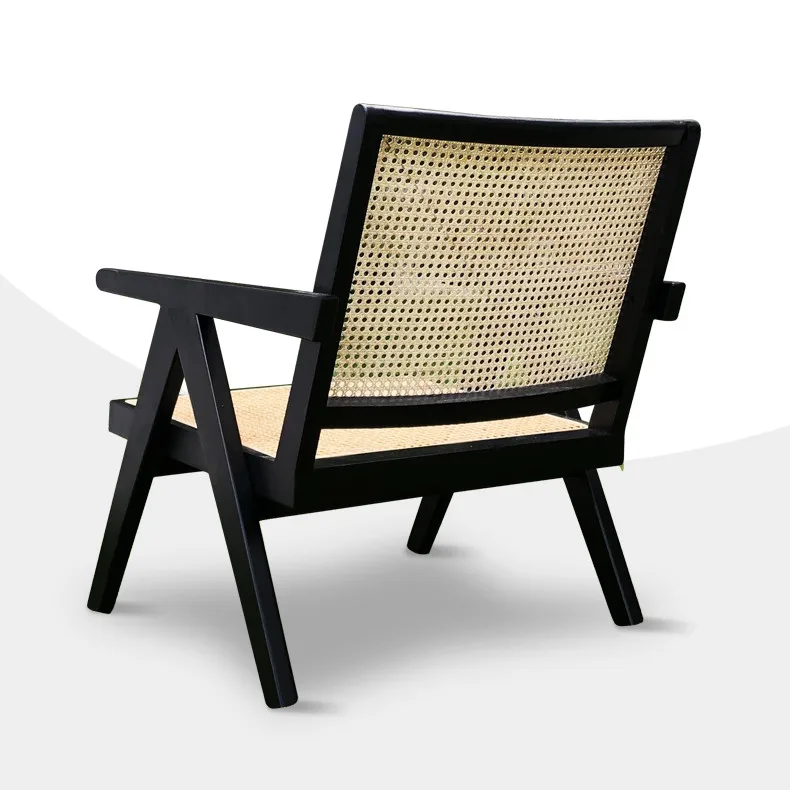 Dreamhause Recliner Nordic Balcony Home Leisure Chair Bedroom Lazy Sofa Chairs Wood Rattan Chairs