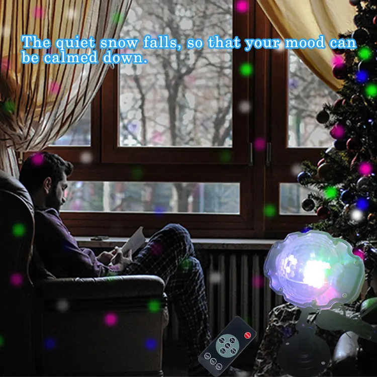 
Four-color highlight snowflake light, RGBW outdoor garden light led spot light (remote control) 