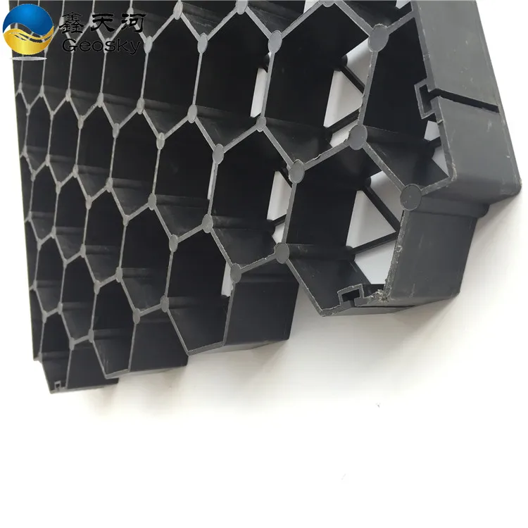 Black Flat Surface Plastic Geogrids Driveway Gravel Stabilizer Grid