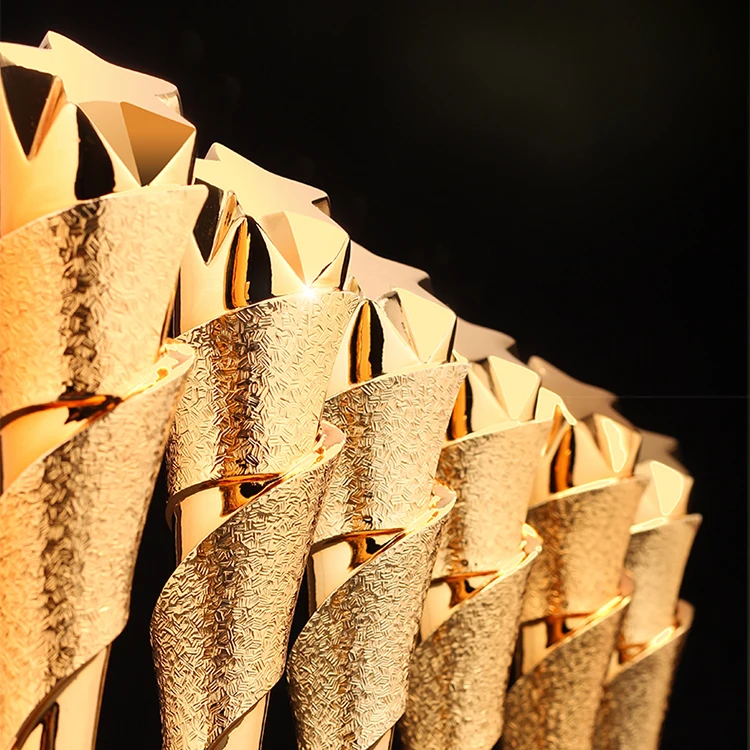 Gold Rising Star Crystal Trophy Resin Award