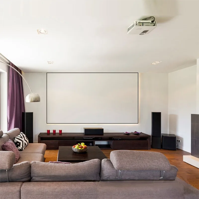 2023 Wall 150 Inch 16:9/4:3 Frame Projector Screens PVC White soft Narrow border 1cm Fixed Frame Projection Screens Home theater