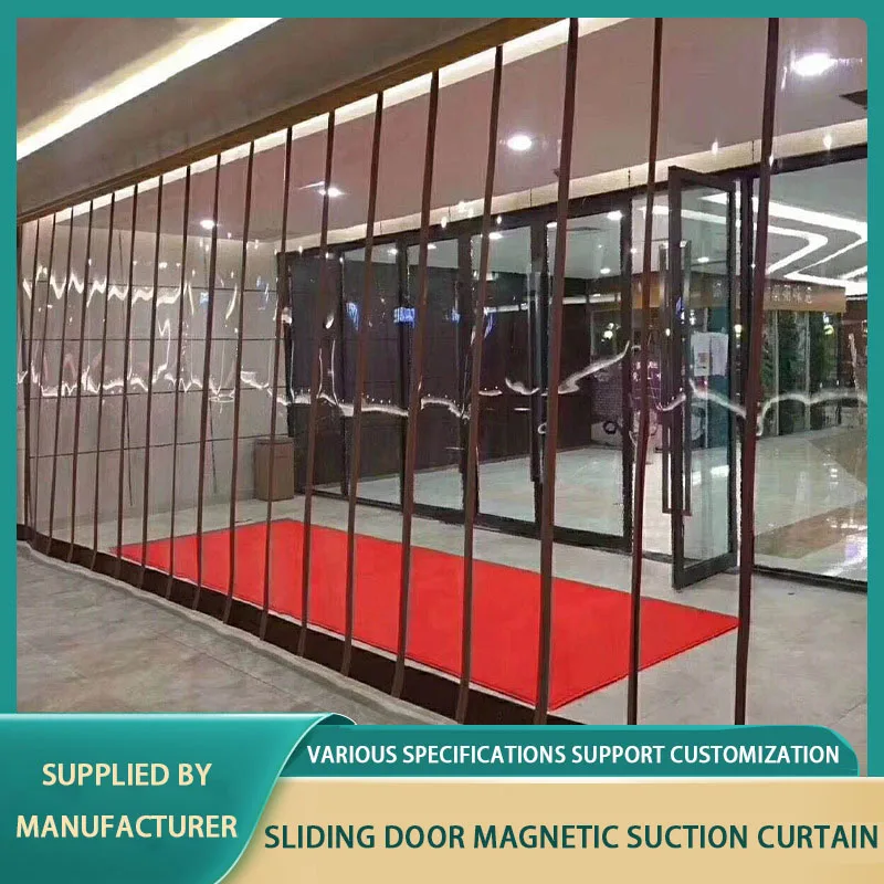 Hot Sale Plastic PVC Strip Magnetic Curtain Door Warm Windbreak Sand Hanging Door Curtain Winter Decoration