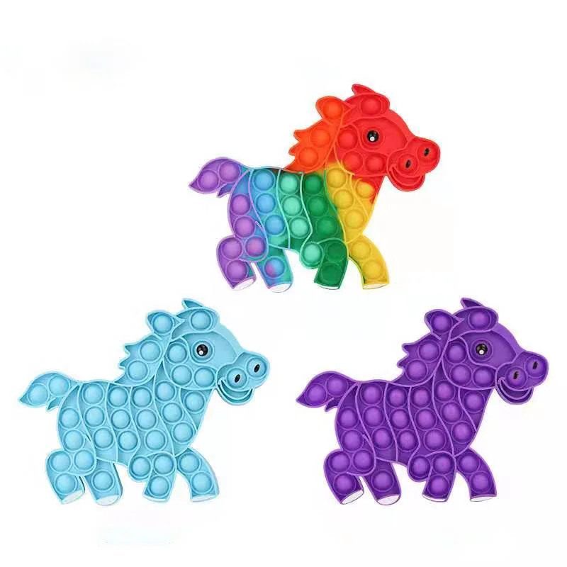 Красочные анти-стресс уход за кожей лица изменение брелок простой Dimp пуш-ап пузырек коня игрушки Fidget брелок