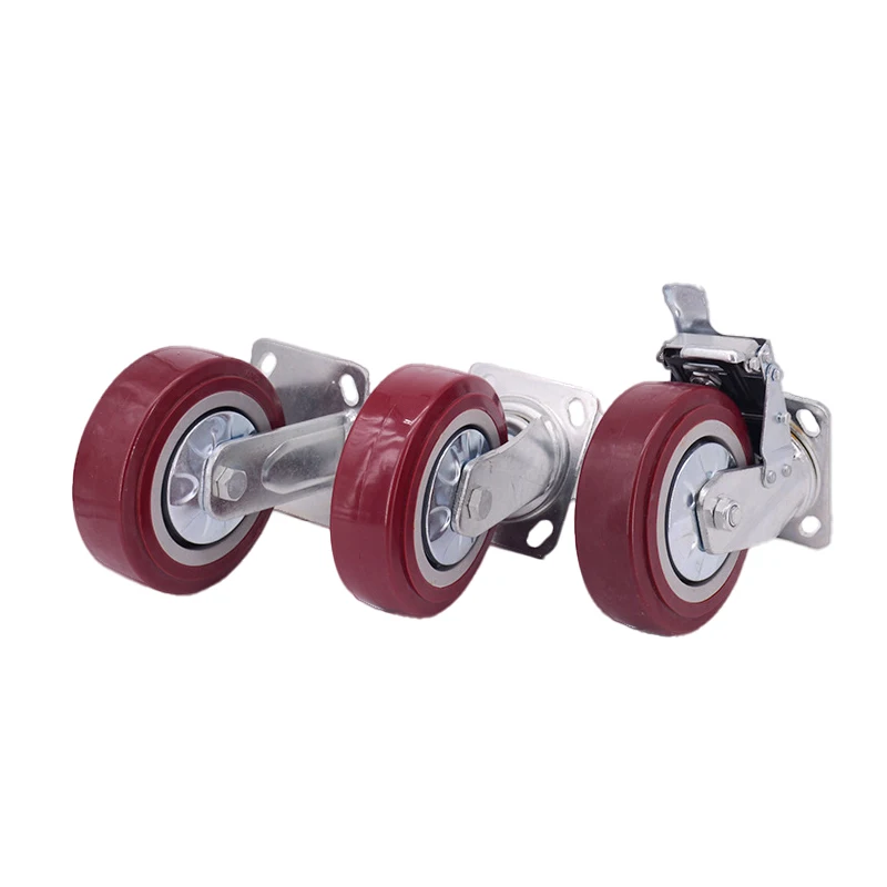 2024 Factory Swivel Caster Wheel for Trolley Cart Medium-duty PVC Wheels With Lock