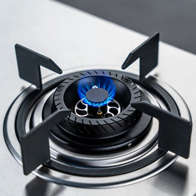 YIUAN modern novel design cooker kitchen home appliance auto ignition standard double burner Stainless steel recessed gas stove