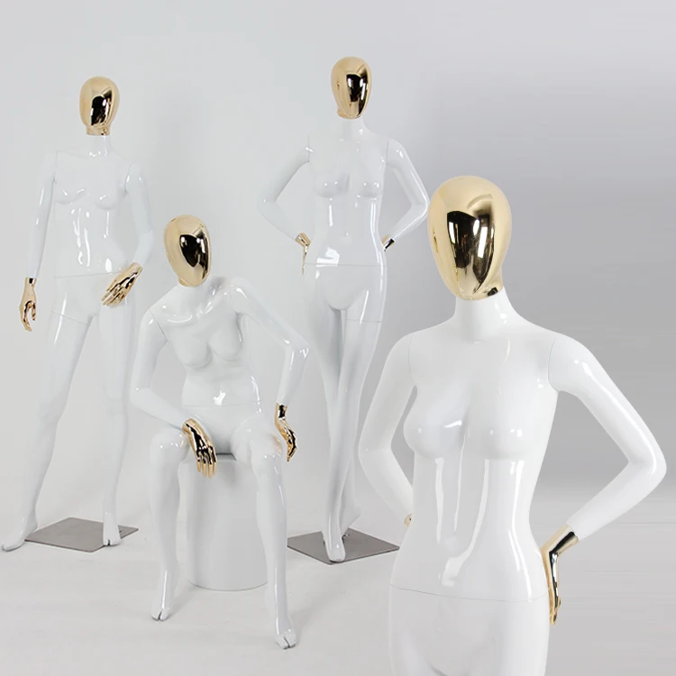 Fashion Female Gold Mannequin Gold Full Body Female Model Standing Mannequin