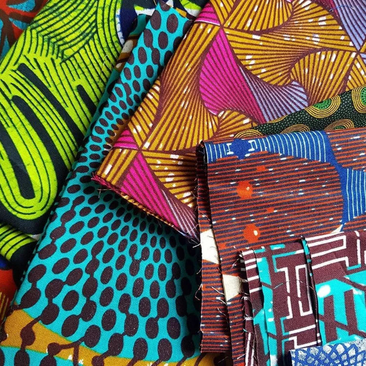 Wholesale manufacturer wax print 6 yard luxury custom golden ankara hollandais cotton african kente batik fabric for dress