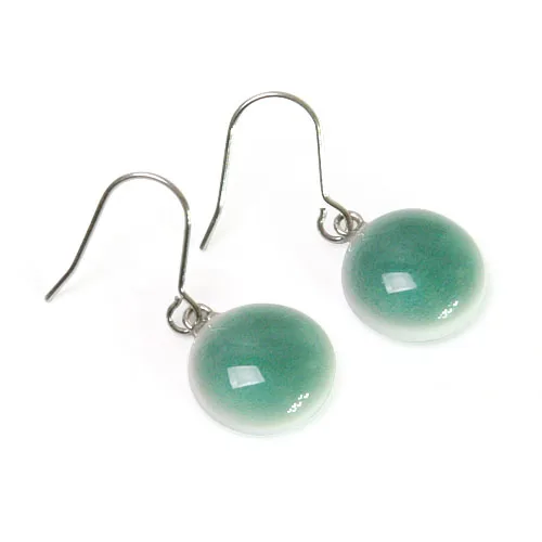 Celadon earrings - Korean style Handicraft porcelain earrings