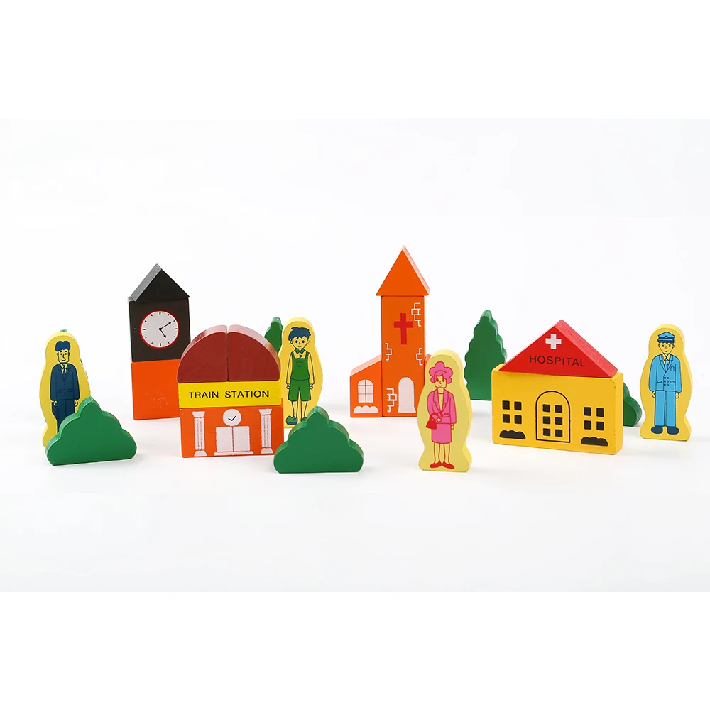 Hot sale model railway wooden train set AIDS Mini Toy Road Signs model wooden classic toy train for kids