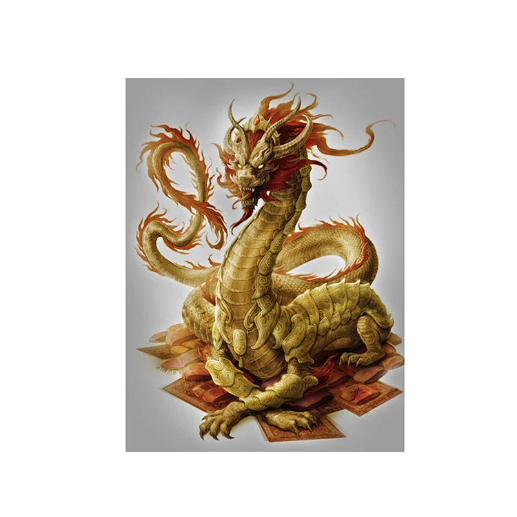 Wholesale Full Square Drill 5D DIY Gold Dragon Diamond Painting Aminal Embroidery Cross Stitch diamond painting for Home Decor