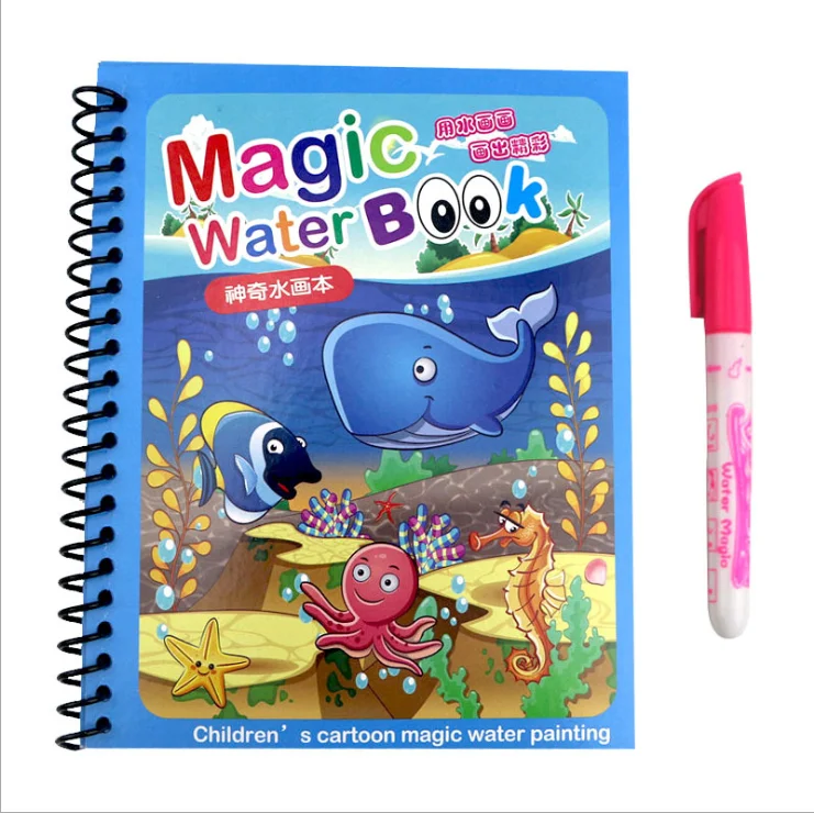Best price coloring video drawing toys for 3 year old boys dinosaurs custom color paint magic water book set