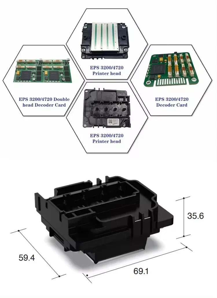 Оригинальная печатающая головка Dx5/dx7/4720 для цифрового принтера цифровой печатной машины высококачественной печатающей головки