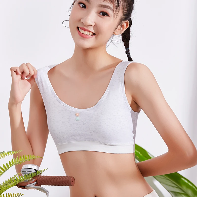 Fashion style elastic vest teen small girls in sweet girl tube top bra solid color  girls bra