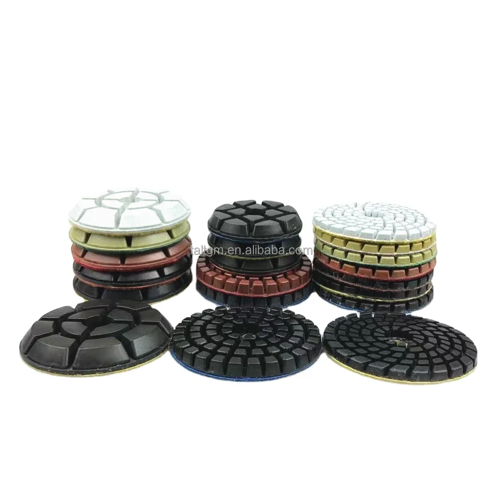Diamond Abrasive Polishing Pads 3 Inch 4 Inch Stone Wet Resin Polishing Disc Flexible Polishing Wheel from China factory