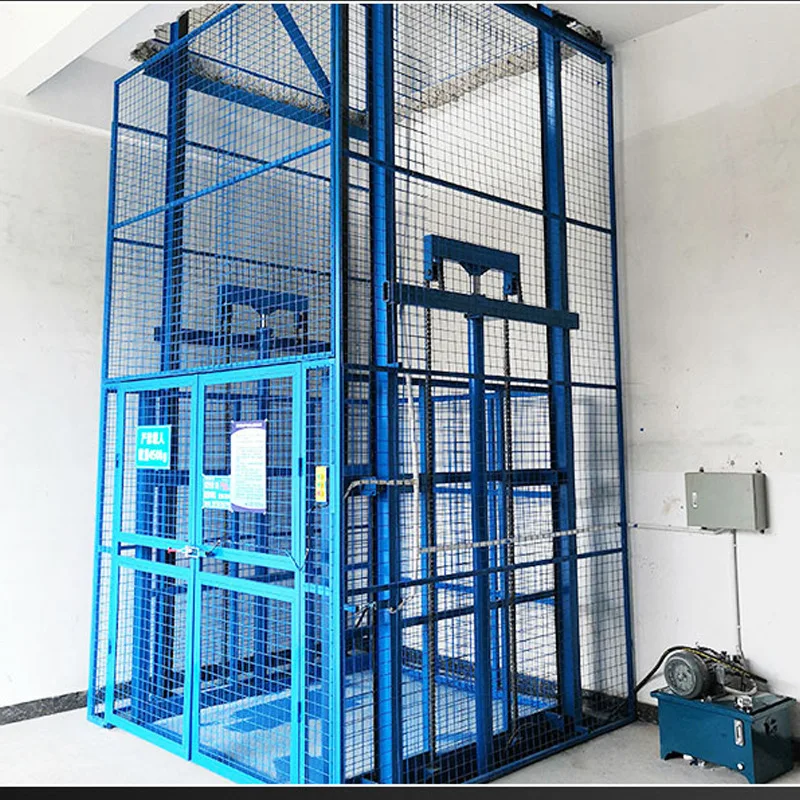customized china design wall mounted  Warehouse electric price 100kg 500kg small hydraulic goods cargo freight elevator lift