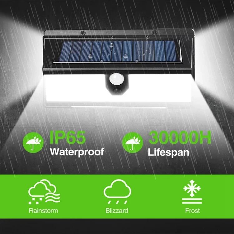 IP65 Solar Outdoor Lights 172 LED Motion Sensor Flood  Security Wall garden solar lights