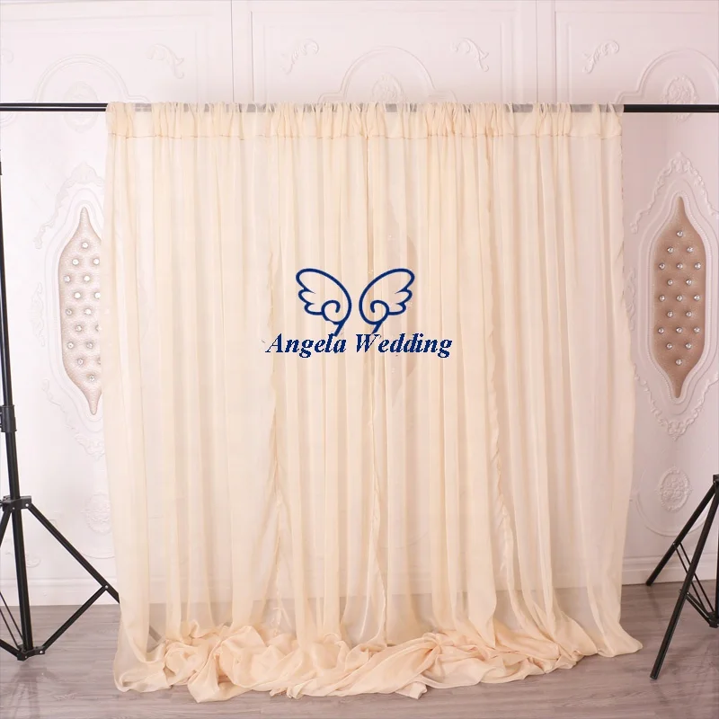 BC002D wedding photography blush pink champagne lilac dusty pink voile backdrop curtain panel with rod pocket