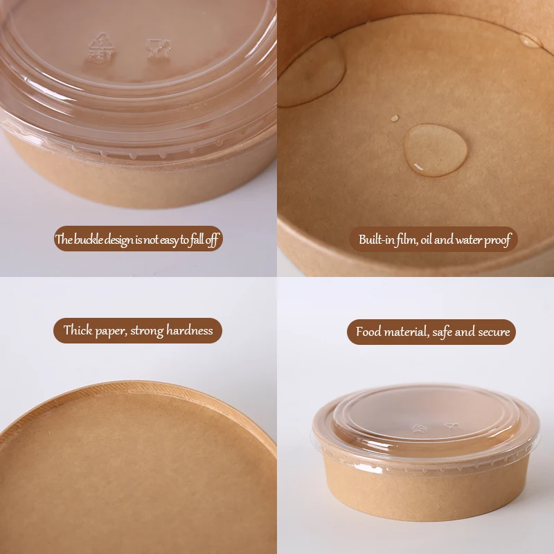 paper bowl with lid 24oz printing paper bowl box salad bowl kcraft