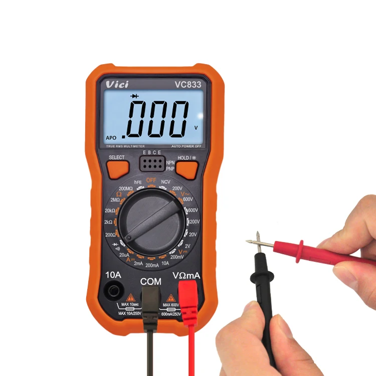 VICIMETER VC833 Professional and Portable Multimeter with TRMS DCV ACV DCA OHM NCV Functions