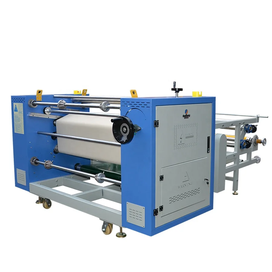 Gaoshang automatic mini 1200mm wide print roll to piece bedding sublimation drum roller heat transfer machine