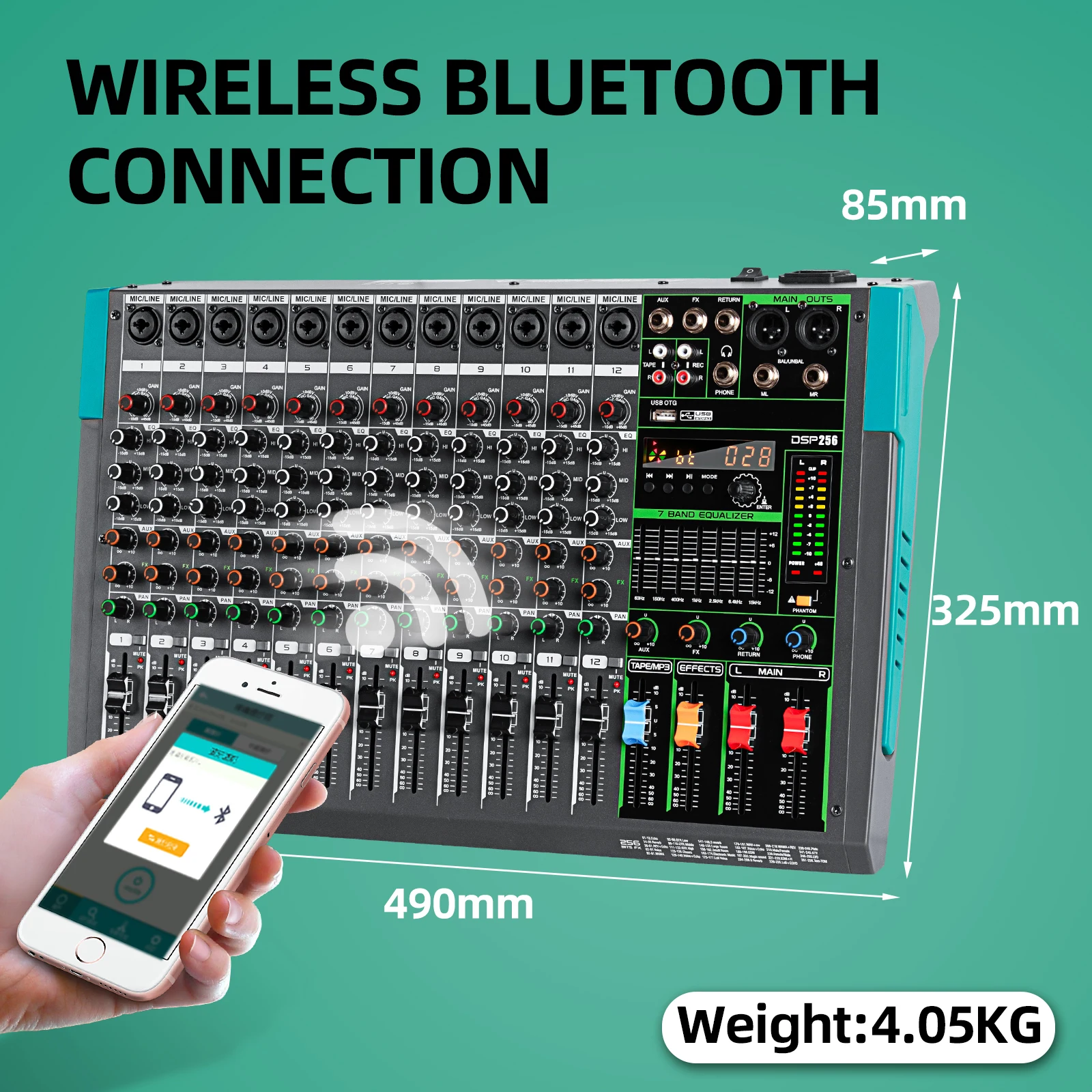 Biner MG12 Горячая 12 каналов профессиональный аудио микшер консоль для USB Connection studio