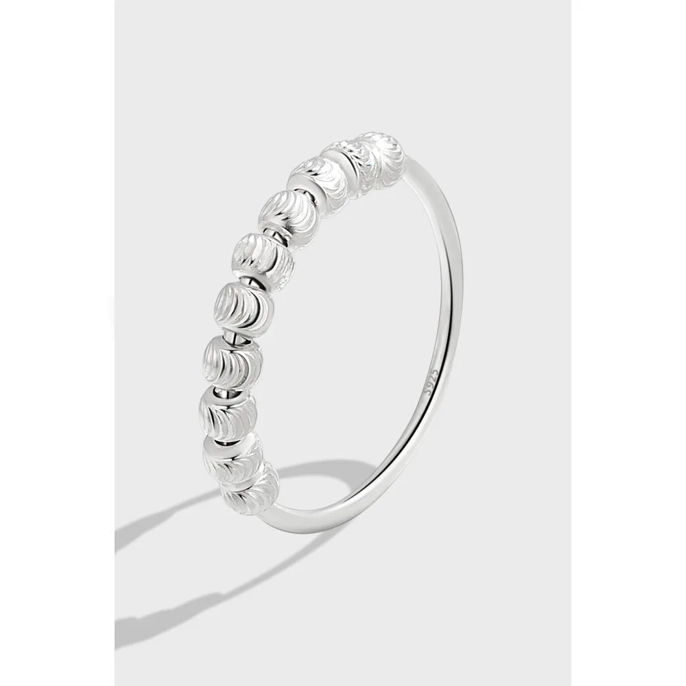 Amazon Hot Sale 925 Sterling Silver Anxiety Spinning Bead Rings  Stackable Rings for Women Gift Jewelry
