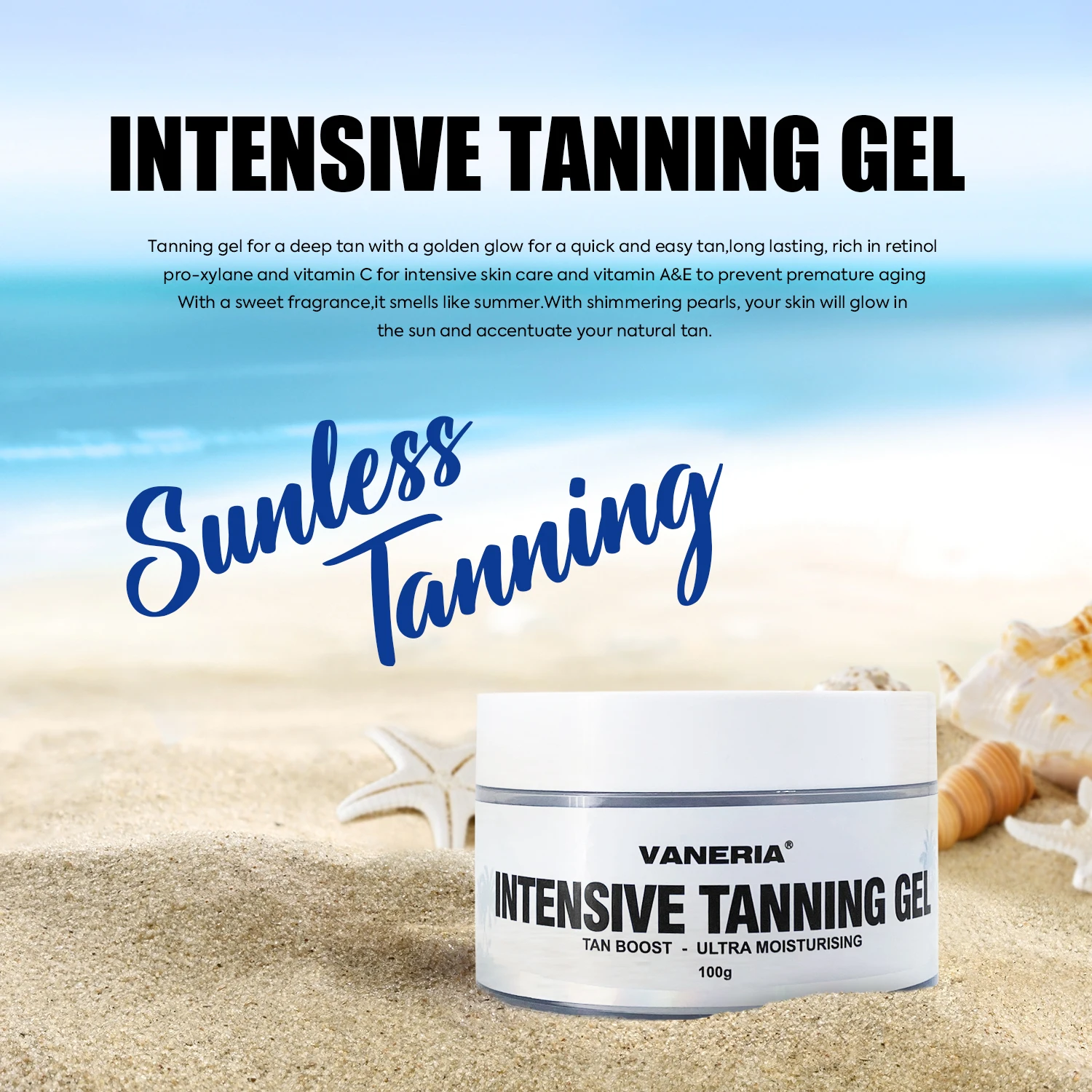 Tanning Gel Private Label Organic Extract Body And Face Indoor Self Tan Cream Intensive Tanning Gel
